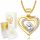  Collana con catena in oro 925, medaglione cuore, comunione, madre, collana incisa