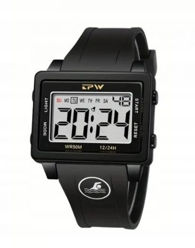  NUOVO, MASSICCIO E CHIARO OROLOGIO LCD ELETTRONICO, TPW - STILE SPORTIVO