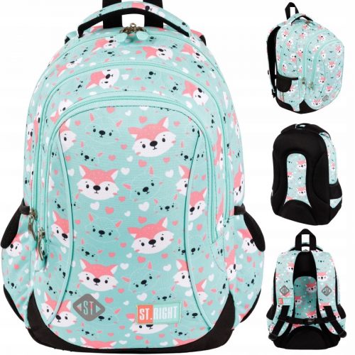  Zaino scuola multiscomparto ST.RIGHT Sfumature di verde, Multicolor 20 l