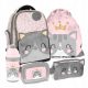  SET SCUOLA PASO KITTY, ZAINO IN PELUCHE, PORTAPENNE, PORTA PRANZO