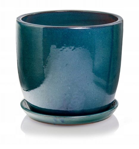  Vaso da fiori Polnix 23 cm x 23 x 20 cm diametro 23 cm ceramica tonalità del blu, tonalità del verde