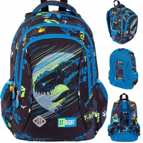  Zaino scuola multiscomparto ST.RIGHT, nero, Sfumature di blu, multicolore, 20 l