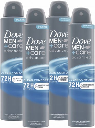  Dove Men+Care Clean Comfort Spray antitraspirante 4x200 ml