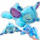  Peluche mascotte Stitch blu da 35 cm sdraiato che dorme adorabile peluche