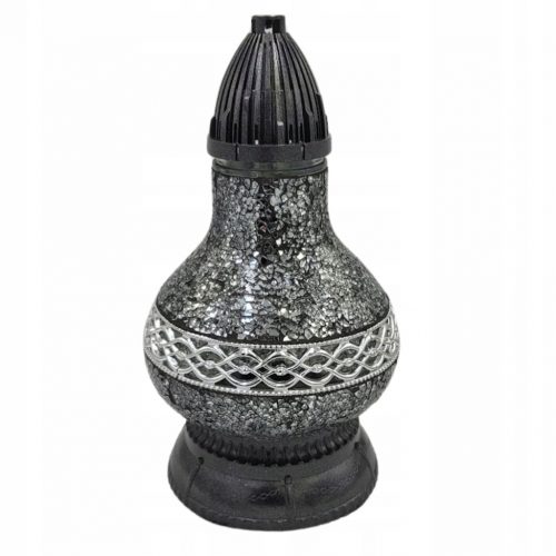  Candela per tomba Lanterna grande Caraffa Premium in vetro colorato Mini Decor Argento 34 cm