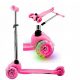  SCOOTER A TRE RUOTE PER BAMBINI, EQUILIBRANTE, RUOTE LED, ROSA