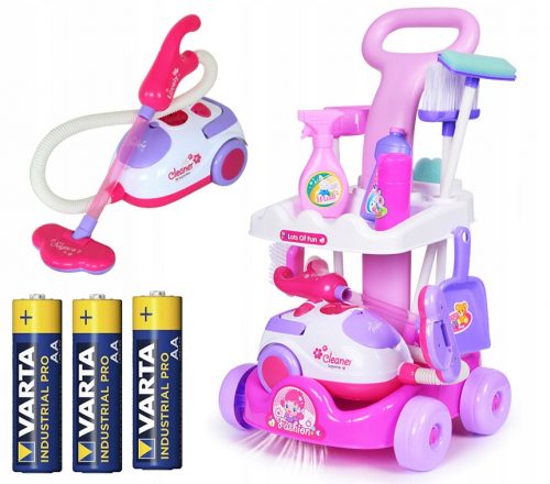  SET PULIZIA SU CARRELLO CON ASPIRATORE SOUND MOP PER BAMBINI + BATTERIE