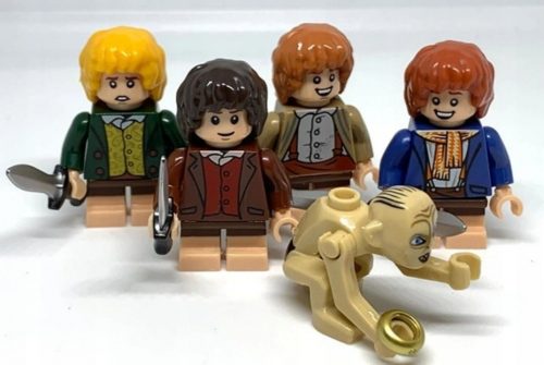  BLOCCHI SET DI 5 FIGURINE HOBBIT FRODO SAM MERRY PIPPIN GOLLUM SMEAGOL