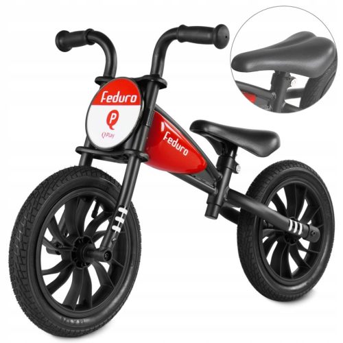  Bicicletta senza pedali Qplay Feduro 12" Nera, Rossa