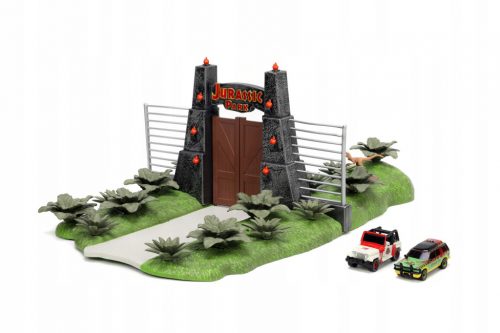  JADA DIORAMA JURASSIC PARK 2 AUTO DINOSAURI NUOVO SET