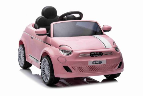  Veicolo per bambini Fiat 500e 2x45W 12V5Ah ruote EVA ROSA + fiocco OMAGGIO