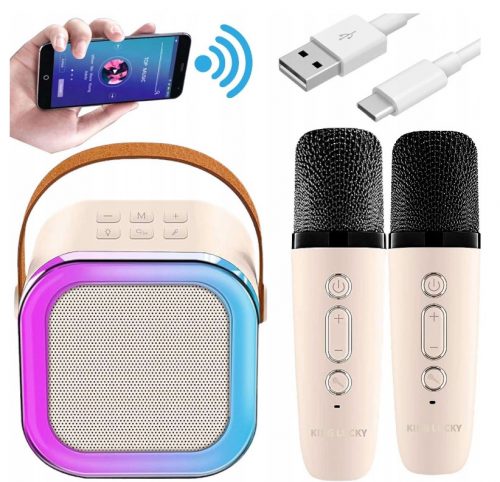  SET KARAOKE MICROFONO + ALTOPARLANTE KARAOKE WIRELESS ROSA BLUETOOTH