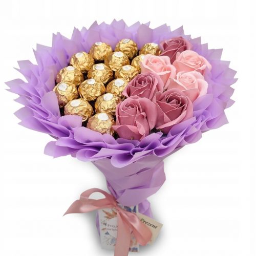  Bouquet e rose Ferrero Rocher. Regalo di compleanno. Anniversario di matrimonio. Comunione