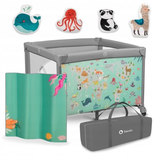  Box per bambini con tappeto sensoriale e giocattoli 100x100 cm Lionelo Mille