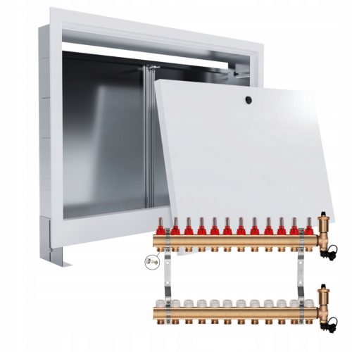  Distributore per riscaldamento a pavimento 12 + CONNETTORI + scatola da incasso