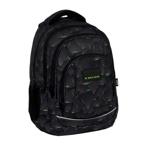 Zaino scuola multiscomparto Backup nero, Sfumature di grigio e argento, Sfumature di verde, Multicolor 26 l