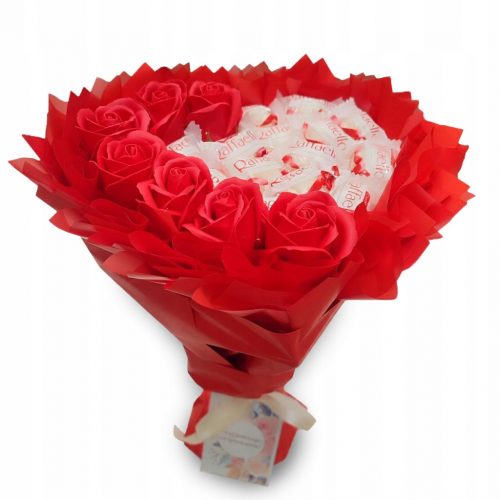  Bouquet di dolci Raffaello. Cuore. Regalo per compleanno, anniversario di matrimonio