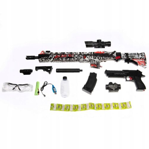  Set pistola BB GEL BULLET GUN 2IN1 LASER