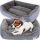  Box per cani LETTIERA PENSIONE LETTINO CUSCINO CANE sfumature di grigio 80 cm x 60 cm