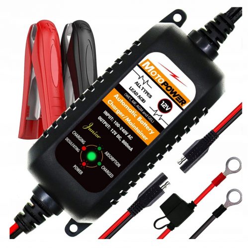  CARICABATTERIA A MICROPROCESSORE MOTOPOWER RADDRIZZATORE ELETTRICO 12V 800 MA