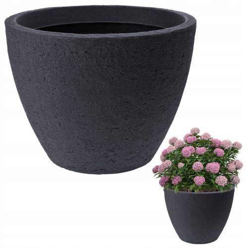  Vaso da fiori Vilde 48 cm x 48 x 37,5 cm diametro 48 cm plastica tonalità grigio e argento