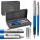  Penna a sfera automatica Parker blu + penna stilografica Parker Jotter blu e argento con cartucce