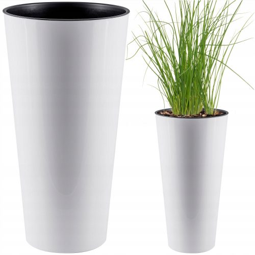  Vaso da fiori Prosperplast 25 cm x 25 x 47 cm diametro 25 cm plastica bianca