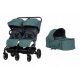  Passeggino gemellare Easy Go Echo Sage Green + Navicella morbida per il passeggino Inserto porta bebè ECHO EasyGo Sicuro e confortevole