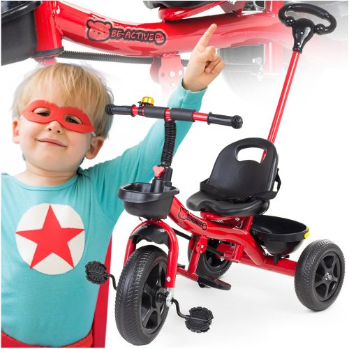  BE-ACTIVE.PL triciclo Bicicletta, triciclo per bambini, cavalcabile, Nero, Rosa