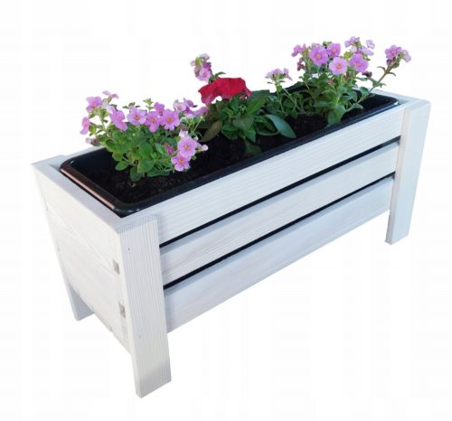  Vaso da fiori 43 cm x 20 x 20 cm in legno bianco