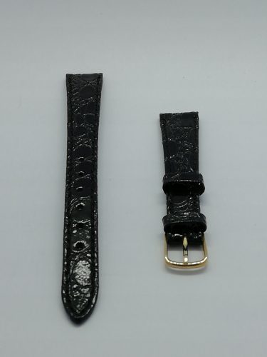  Cinturino per orologio in pelle da 14 mm, Elegant LEATHER, colore nero