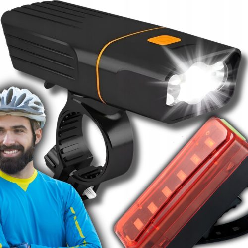  SET DI LUCI BICI A LED ANTERIORI E POSTERIORI PER ILLUMINAZIONE POWERBANK DELLA BICI