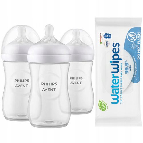  AVENT Set flaconi Natural Response SCY903/03 + salviette umidificate WaterWipes 1 x 60 pz.