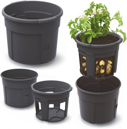  Vaso da fiori DTU24 39 cm x 39 x 32 cm diametro 39 cm plastica antracite