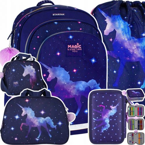  Zaino scuola multiscomparto Starpak Sfumature di viola, Sfumature di blu, Sfumature di rosa, Multicolor + 3 altri prodotti