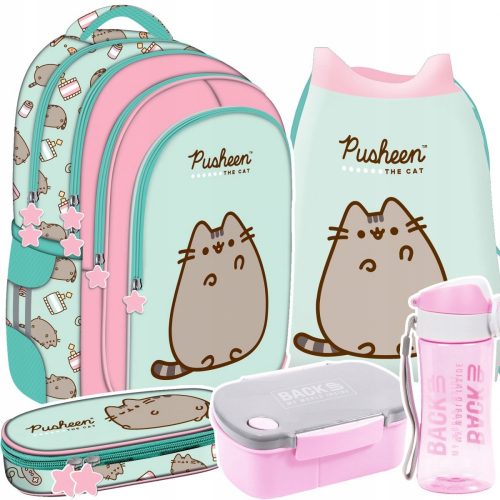  PUSHEEN ST.Right MINT Zaino Gatto Gattino PER RAGAZZA GRADO 1-3 + 4 altri prodotti