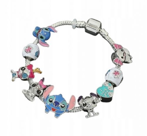  BRACCIALE MODULARE STICH AKSOLOT Lilo&Stitch CON CIONDOLI 17 CM