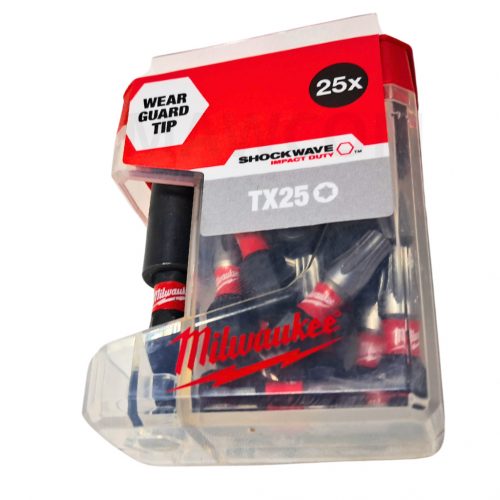  Punte a percussione TX25 25mm 25pz. + Supporto MILWAUKEE