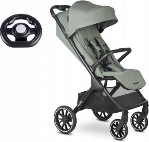  Easywalker Jackey2 XL Comodo passeggino pieghevole con borse + Manubrio per passeggino Easywalker, nero