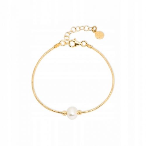  Bracciale placcato oro con perla e palline ANIA KRUK