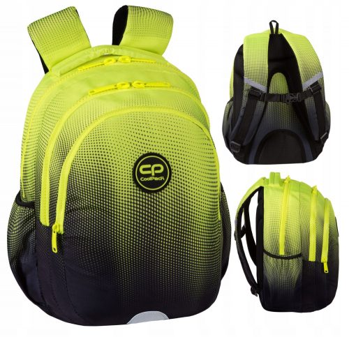  Zaino scolastico multiscomparto CoolPack, nero, sfumature di giallo e oro, 21 l