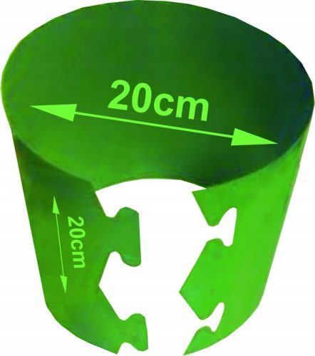  25× Cilindri per pomodoro resistenti, rigidi, durevoli - PVC - 20x20 / 6,28 L *Verde*