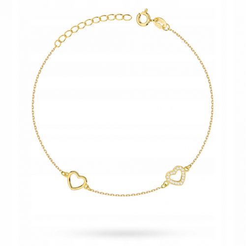  BRACCIALE IN ARGENTO pr. 925 Cuori e strass