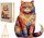  GRANDE PUZZLE IN LEGNO 230 PEZZI GATTO SCOZZESE IN SCATOLA DI LEGNO