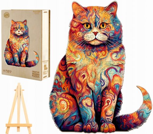  GRANDE PUZZLE IN LEGNO 230 PEZZI GATTO SCOZZESE IN SCATOLA DI LEGNO