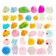  MOCHI SQUISHY TOY GIOCATTOLO SENSORIALE LISCIO GLITTER 40 PZ