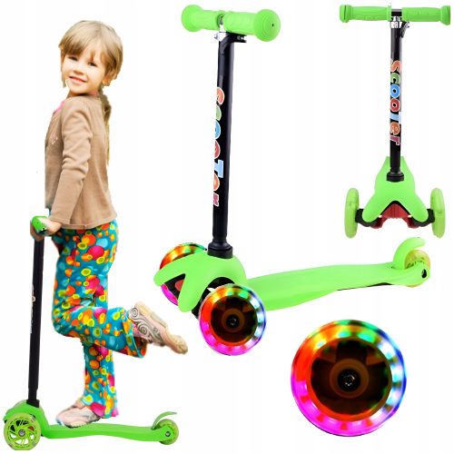  SCOOTER PER BAMBINI, A TRE RUOTE, EQUILIBRATO, PIEGHEVOLE, RIDE RIDER, RUOTE LUMINOSE