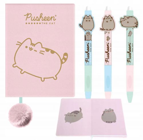  Quaderno A5 St. Majewski Pusheen Sfumature di verde + 3× Penna cancellabile automatica Pusheen 1 pz