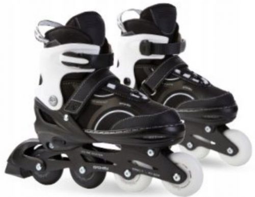  Pattini a rotelle regolabili Spokey 38-41 Skate in bianco e nero