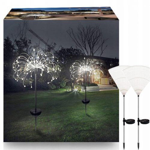  2x lampada solare da giardino fuochi d'artificio tarassaco 150 LED